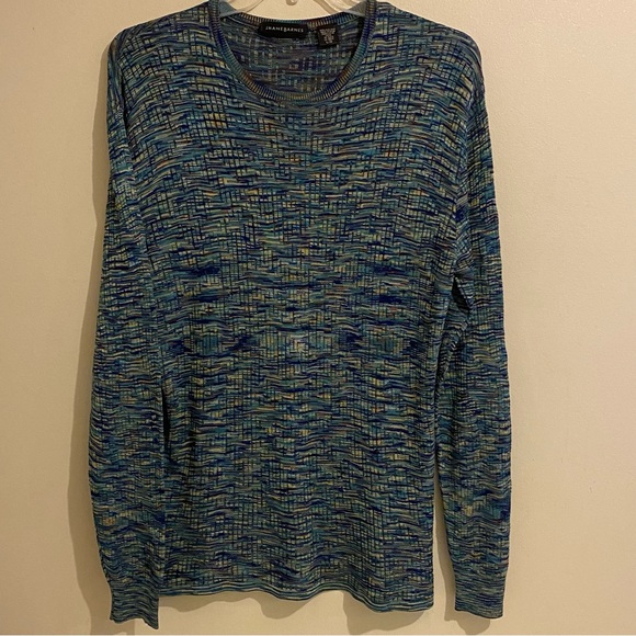 Jhane Barnes Sweater 100% Silk Men’s Multicolor Pullover Stretch - Picture 1 of 9